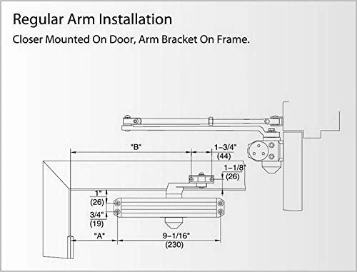 Medium/Heavy Duty Designer Commercial Door Closer - LYNN Hardware DC7016 (US26D Aluminum) Surface Mounted, Grade 1- ADA & UL 3 Hour Fire Rated, Adjustable Size 1-6 for entrances & Aluminum storefronts