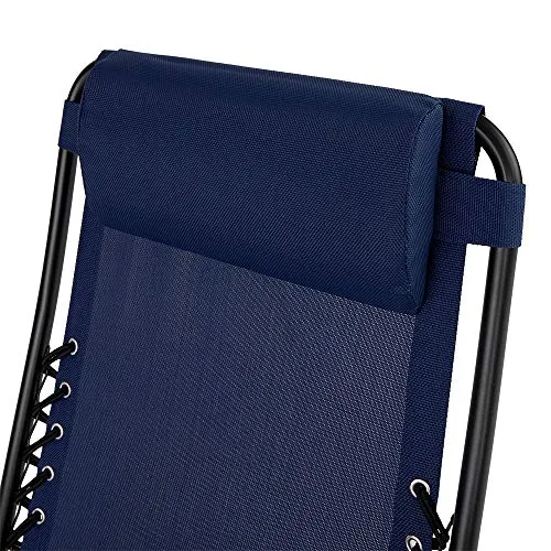 Caravan Canopy Infinity Zero Gravity Steel Frame Patio Deck Chair, Blue (Pair)