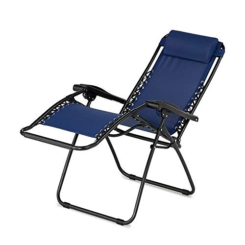 Caravan Canopy Infinity Zero Gravity Steel Frame Patio Deck Chair, Blue (Pair)
