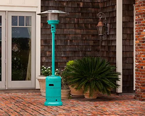 Fire Sense 61130 Powder Coated Patio Heater 46000 BTU, 18"L x 33"W x 87"H - Aqua Blue