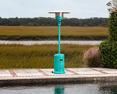 Fire Sense 61130 Powder Coated Patio Heater 46000 BTU, 18"L x 33"W x 87"H - Aqua Blue
