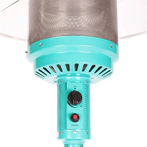 Fire Sense 61130 Powder Coated Patio Heater 46000 BTU, 18"L x 33"W x 87"H - Aqua Blue