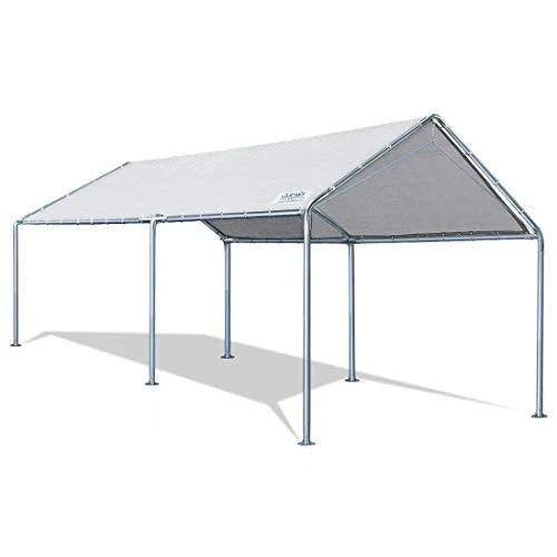 Quictent 10X20ft Upgraded Heavy Duty Car Canopy Galvanized Frame Carport Outdoor Boat Shelter with 3 Reinforced Steel Cables