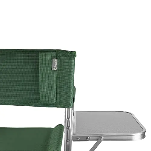 Sports Chair with Side Table - Beach Chair - Camp Chair for Adults, (Hunter Green)