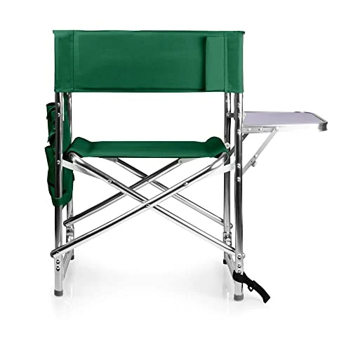 Sports Chair with Side Table - Beach Chair - Camp Chair for Adults, (Hunter Green)