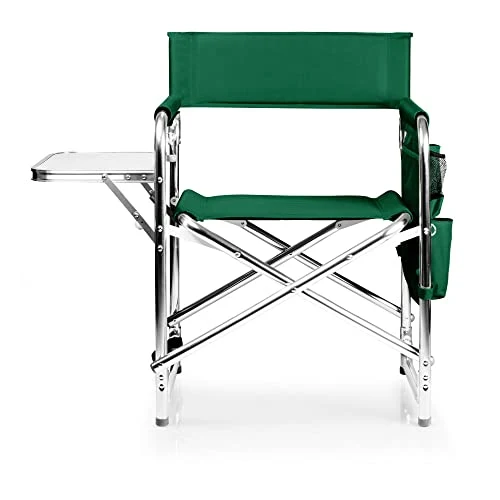 Sports Chair with Side Table - Beach Chair - Camp Chair for Adults, (Hunter Green)