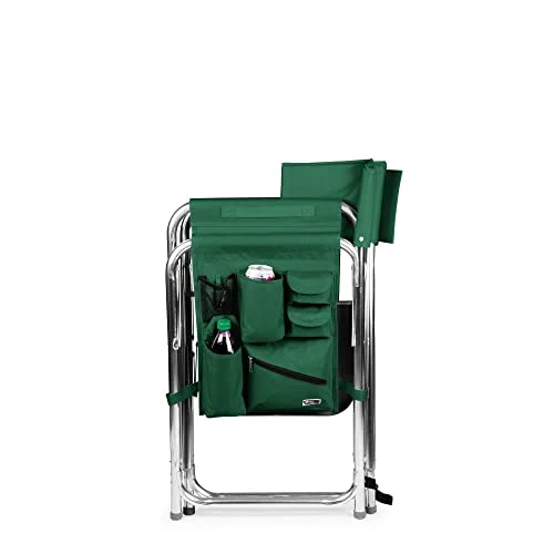 Sports Chair with Side Table - Beach Chair - Camp Chair for Adults, (Hunter Green)