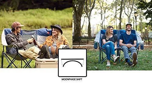 OmniCore Designs MoonPhase Home-Away LoveSeat Heavy Duty Oversized Folding Double Camp Chair Collection (Single, Double, Triple) (Double Loveseat)