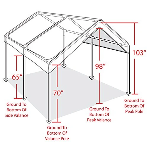 Caravan Canopy Domain 10 x 20 Foot Straight Leg Instant Canopy Tent Set, White