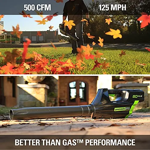 Greenworks Pro 80V 125 MPH - 500CFM Cordless Blower, Tool Only, GBL80320
