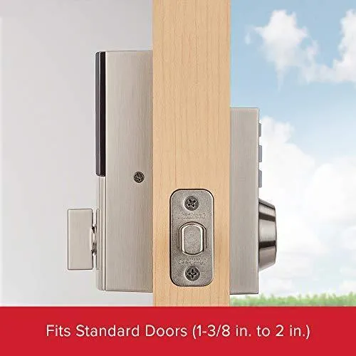 Kwikset 99140-019 SmartCode 914 Modern Contemporary Smart Lock Keypad Electronic Deadbolt With SmartKey Security and Z-Wave Plus, Satin Nickel