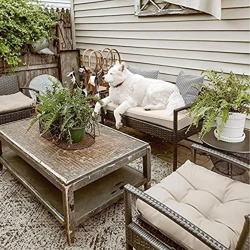 Classic Accessories Montlake Water-Resistant 59 x 18 x 3 Inch Outdoor Bench/Settee Cushion, Patio Furniture Swing Cushion, Antique Beige, Patio Loveseat Cushion