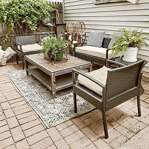 Classic Accessories Montlake Water-Resistant 59 x 18 x 3 Inch Outdoor Bench/Settee Cushion, Patio Furniture Swing Cushion, Antique Beige, Patio Loveseat Cushion