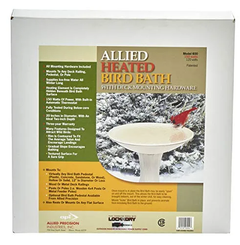 API Heated Birdbath Heated Bird Bath with Mounting Hardware (Item No. 600)