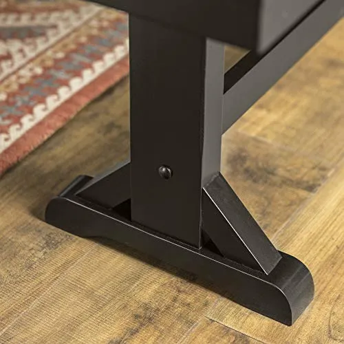 Walker Edison Solid Wood Black Dining Bench