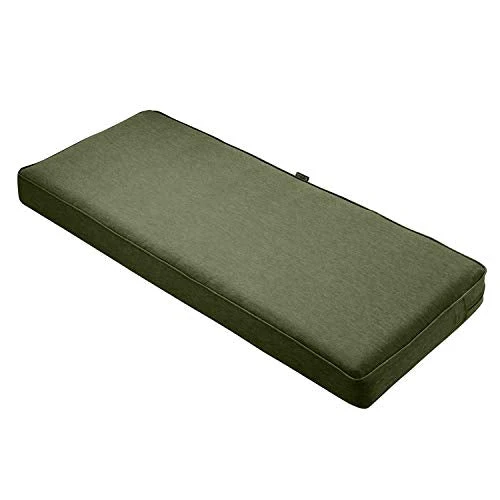 Classic Accessories Montlake Water-Resistant 59 x 18 x 3 Inch Outdoor Bench/Settee Cushion, Patio Furniture Swing Cushion, Heather Fern Green, Patio Loveseat Cushion