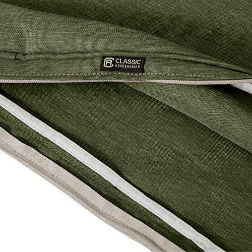 Classic Accessories Montlake Water-Resistant 59 x 18 x 3 Inch Outdoor Bench/Settee Cushion, Patio Furniture Swing Cushion, Heather Fern Green, Patio Loveseat Cushion