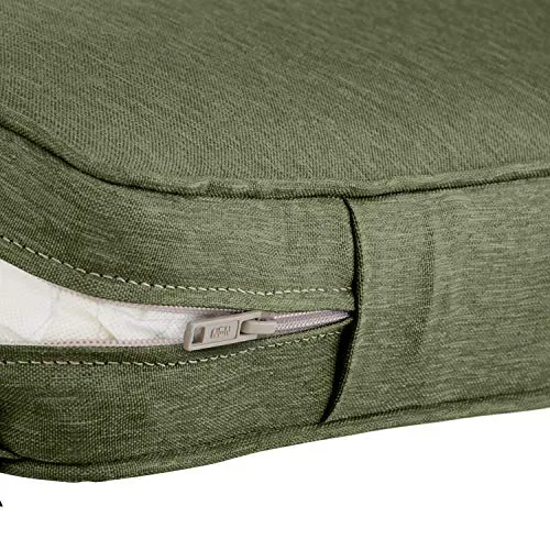 Classic Accessories Montlake Water-Resistant 59 x 18 x 3 Inch Outdoor Bench/Settee Cushion, Patio Furniture Swing Cushion, Heather Fern Green, Patio Loveseat Cushion