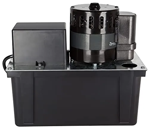 Little Giant VCL-45ULS 115 Volt, 1/5 HP, 450 GPH, Automatic Condensate Removal Pump with 1-Gallon Tank and Safety Switch, 6-Ft. Cord, Black, 553240