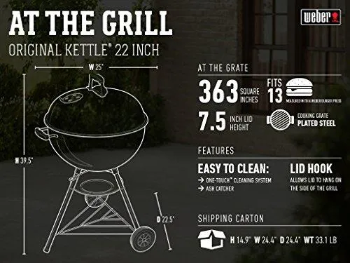 Weber 741001 Original Kettle 22-Inch Charcoal Grill