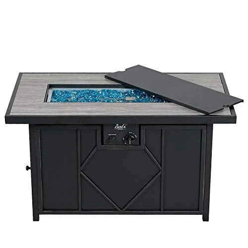 BALI OUTDOORS Fire Pit Propane Gas FirePit Table Rectangular Tabletop 42in 60,000BTU