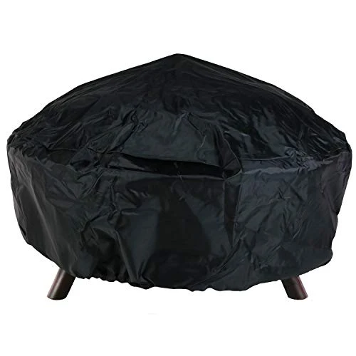 Sunnydaze Black Crossweave Large Outdoor Fire Pit - 36-Inch Heavy Duty Wood-Burning Fire Pit with Spark Screen for Patio & Backyard Bonfires, Includes Poker & Round Fireplace Cover