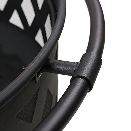 Sunnydaze Black Crossweave Large Outdoor Fire Pit - 36-Inch Heavy Duty Wood-Burning Fire Pit with Spark Screen for Patio & Backyard Bonfires, Includes Poker & Round Fireplace Cover