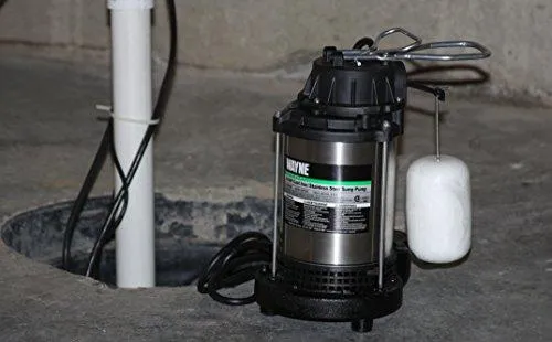 WAYNE CDU980E 3/4 HP Submersible Cast Iron and Stainless Steel Sump Pump With Integrated Vertical Float Switch
