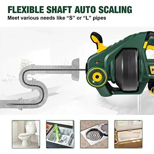 Drain Auger, Automatic Plumbing Snake, 25Ft(7.6m), 20-Volt MAX Li-Ion, Perfect Cordless Drain Clog Remover, Power Tool for 3/4" to 3" Pipes, Replaceable Flexible Shaft - MTW700B