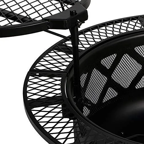 BALI OUTDOORS Wood Burning Fire Pit with Quick Removable Cooking Grill, Black, 32in