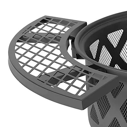 BALI OUTDOORS Fire Pits Outdoor Wood Burning, Wood Fire Pit with Cooking Grate Outdoor Fireplace with Cooking Grill Firepit Grill, Black