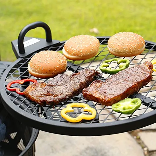 BALI OUTDOORS Fire Pits Outdoor Wood Burning, Wood Fire Pit with Cooking Grate Outdoor Fireplace with Cooking Grill Firepit Grill, Black