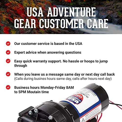 USA Adventure Gear ProGear 5550 High Pressure Professional Grade Washdown Water Pump | Made in the USA | 12 Volt DC | 5.75GPM | 14 Foot Lift | 80 PSI Pressure | Corrosion Resistant | Sealed Switch