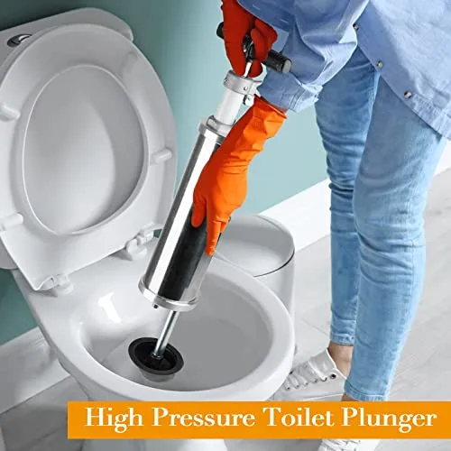 Trycooling Portable High Pressure Toilet Plunger, Manual Sink Plunger Dredge Equipment Air Drain Blaster Pump for Toilets Bathroom Shower Kitchen Clogged Pipe