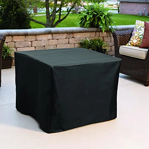 Endless Summer 30 Inch Square 30,000 BTU Liquid Propane Gas Outdoor Fire Pit Table w/Push Button Ignition, White Fire Glass, & Steel Fire Bowl, Bronze