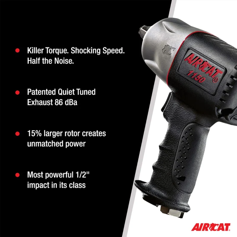 AIRCAT 1150 1/2-Inch Drive "Killer Torque" Composite Impact Wrench 1295 ft-lbs