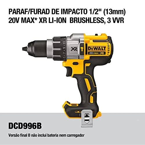 DEWALT 20V MAX XR Hammer Drill, Brushless, 3-Speed, Tool Only (DCD996B)
