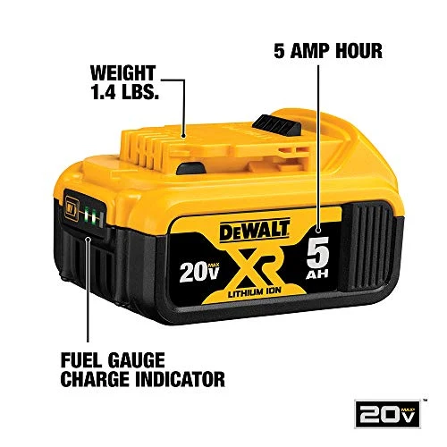 DEWALT 20V Max XR 20V Battery, 5.0-Ah, 2-Pack (DCB205-2)