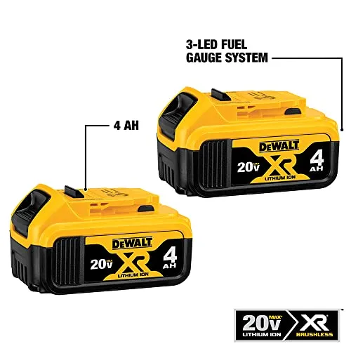 DEWALT 20V MAX* XR Battery, 4.0-Ah, 2-Pack (DCB204-2)