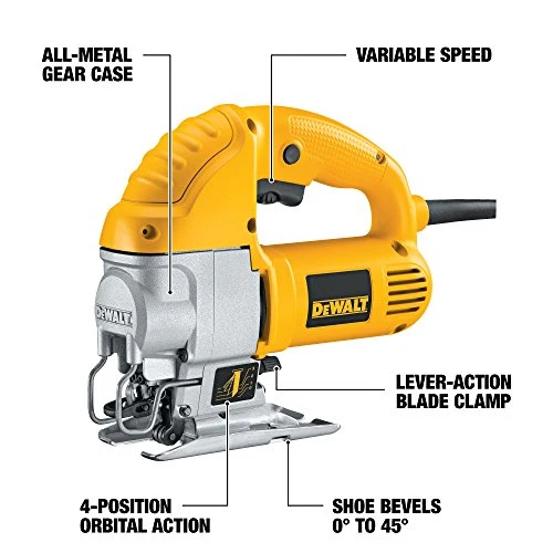 DEWALT Jig Saw, Top Handle, 5.5-Amp, Corded (DW317K)