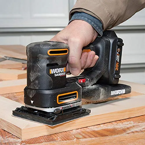 WORX WX820L.2 20V 2.0Ah Cordless Multi-Purpose Sander with 2 Batteries and 1 Charger