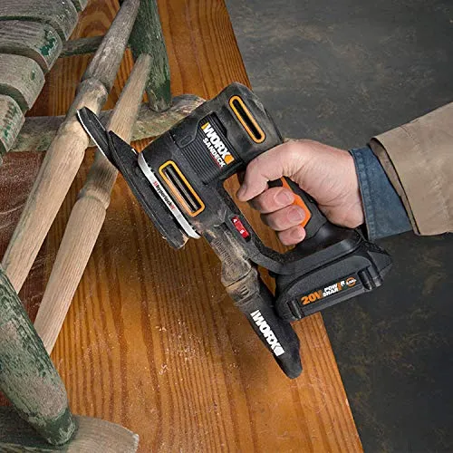 WORX WX820L.2 20V 2.0Ah Cordless Multi-Purpose Sander with 2 Batteries and 1 Charger