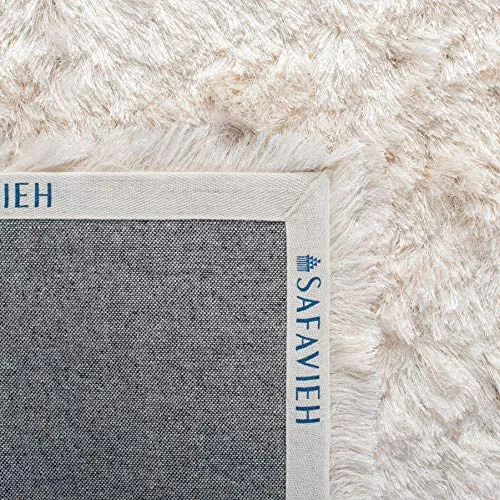Safavieh Paris Shag Collection SG511 Handmade Silken Glam 2.5-inch Thick Area Rug, 4' x 6', Ivory