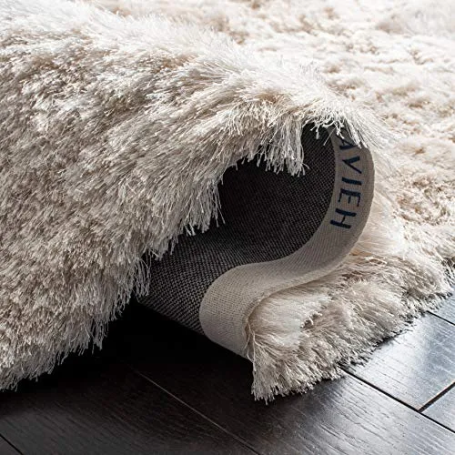 Safavieh Paris Shag Collection SG511 Handmade Silken Glam 2.5-inch Thick Area Rug, 4' x 6', Ivory