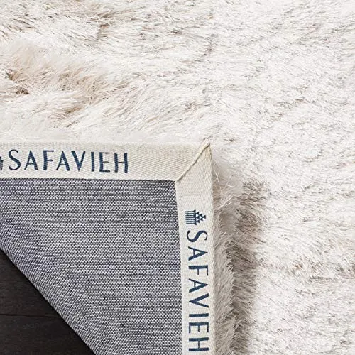 Safavieh Paris Shag Collection SG511 Handmade Silken Glam 2.5-inch Thick Area Rug, 4' x 6', Ivory