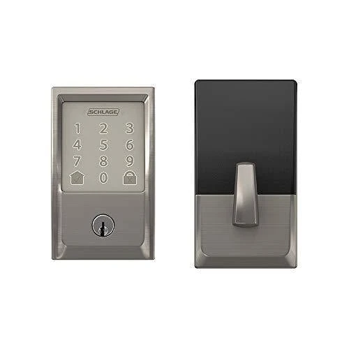 Schlage Lock Company BE489WB CEN 619 Schlage Encode Deadbolt Smart Lock | WiFi Touchscreen Keypad, Satin Nickel