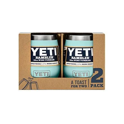 YETI Rambler 10 oz Stainless Steel Vacuum Insulated Wine Tumbler, 2 Pack, Seafoam