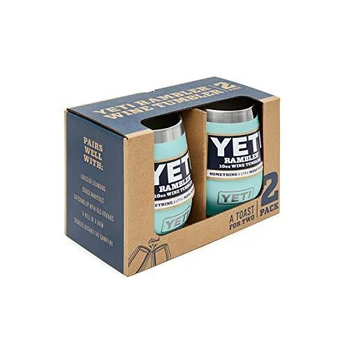 YETI Rambler 10 oz Stainless Steel Vacuum Insulated Wine Tumbler, 2 Pack, Seafoam