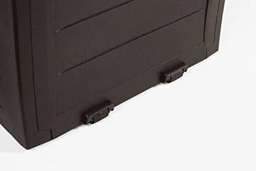 Keter Marvel Plus 71 Gallon Resin Outdoor Storage Box for Patio Furniture Cushion Storage, Brown
