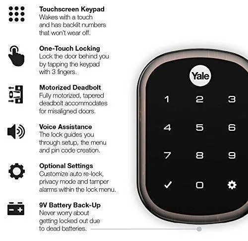 Yale Assure Lock SL - Key Free Smart Lock with Touchscreen Keypad - Works with Apple HomeKit and Siri, Oil Rubbed Bronze